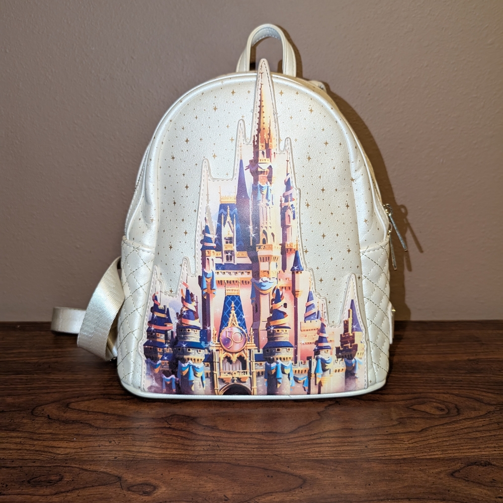 Loungefly Cream Mini Bag with Dreamy Castle Design